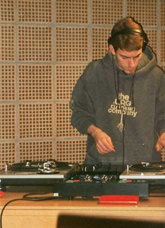 Professor Groove lays down the funk during a WEFUNK guest set on the radio in Lucerne, Switzerland, December 2004